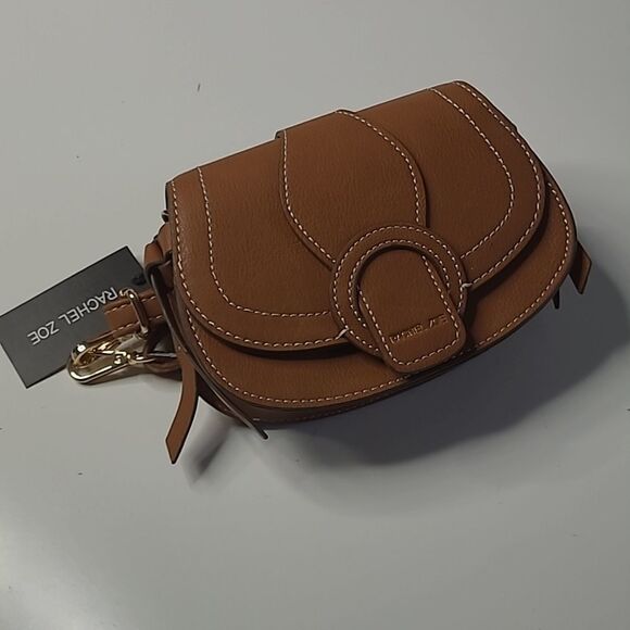 NEW CONVERTIBLE BELT BAG CROSSBODY PURSE COGNAC VEGAN LEATHER TRAVEL BAG NWT - Picture 1 of 5